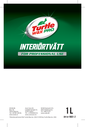 Etikett Turtle Wax Pro Interiörtvätt 1L